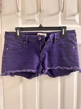 Roxy Purple Frayed Hem Denim Cutoff Shorts
